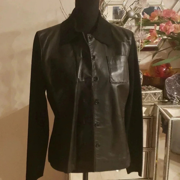 Peck & Peck Jackets & Blazers - Peck & peck collection lamb leather/wool jacket size M